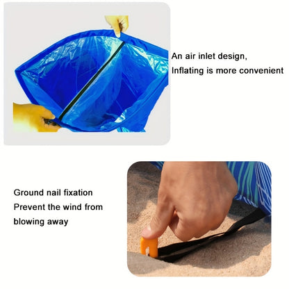 1pc Versatile Inflatable Lounger - Portable Air Sofa for Camping & Outdoor Adventures, Durable Polyester, Water & Land Use, Ideal for Festivals, Travel, and Family Events, Festival Air Mattress | Versatile Inflatable Sofa | E