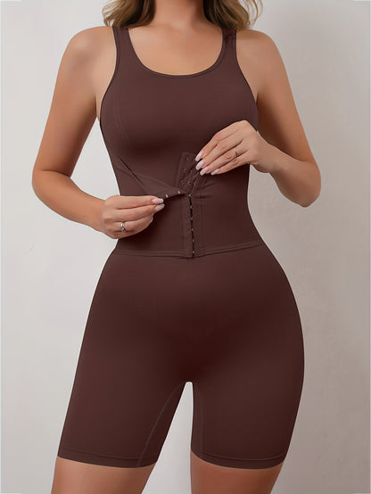 Women's Full-Body Tummy Control Bodysuit - Double-Layer High Compression Shaping Suit with Butt Lift & Waist, Smooth Curves Instantly, Brown/Black/Navy/Beige, Hand Washable One-Piece for Postpartum &