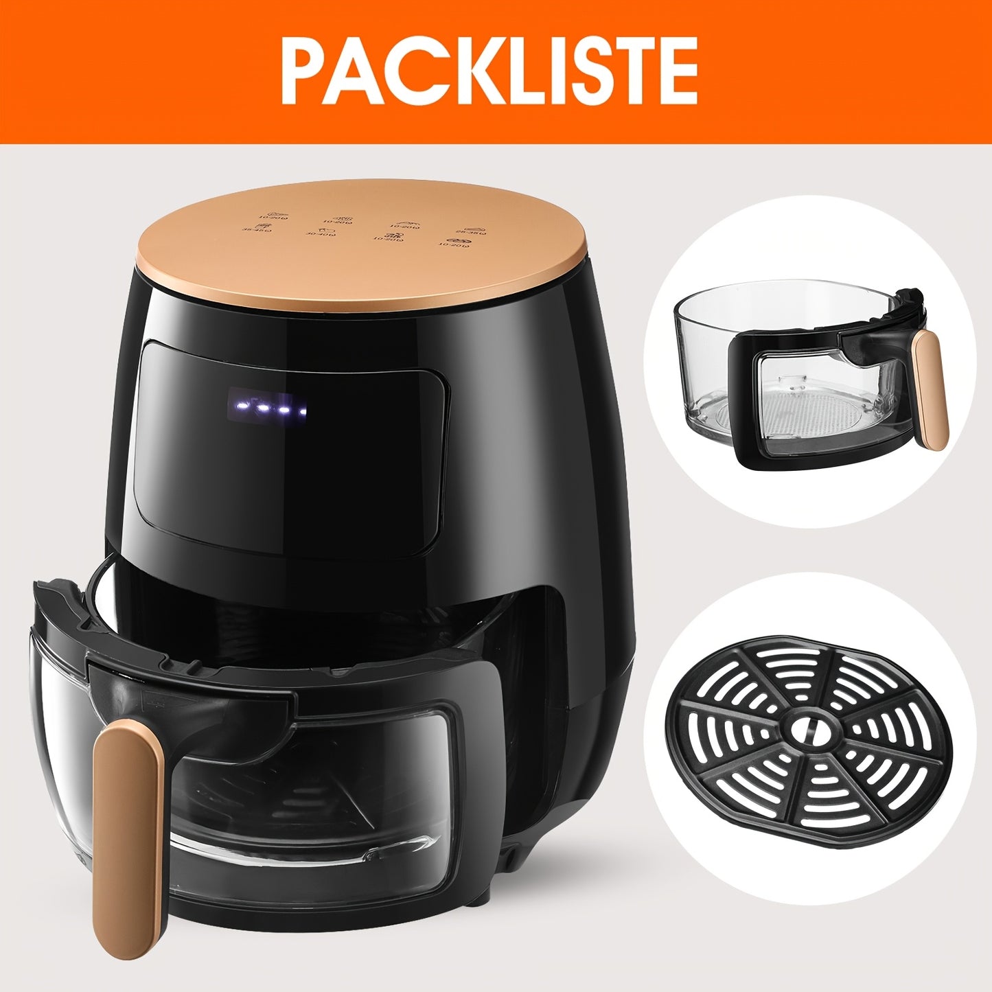 Air Fryer 6.5L 9L 10.5L Oilless 1800W Large Capacity Oven Air Fryers Healthy Cooker With 10 Preset, Visual Cooking Window, Non-Stick Basket, Dishwasher Safe