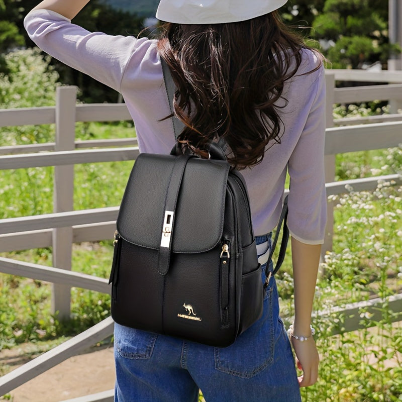 HKAAO Large Capacity Backpack (Unisex) - Stylish Black Travel & Commuter Bag with Multiple Compartments, Adjustable Shoulder Strap, Safe Travel Bag | Minimalist Backpack | Textured Finish, Travel Backpack