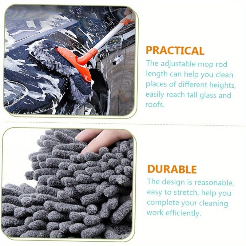 Long Handle Car Wash Brush, Long Handle Ultra-Fine Fiber Car Mop, Car Wash Mop Glove Long Handle Car Cleaning Kit Brush, Kit Brush Dust Remover Scratch-Free Cleaning Tool, Commercial Mop