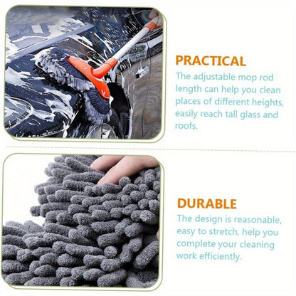 Long Handle Car Wash Brush, Long Handle Ultra-Fine Fiber Car Mop, Car Wash Mop Glove Long Handle Car Cleaning Kit Brush, Kit Brush Dust Remover Scratch-Free Cleaning Tool, Commercial Mop