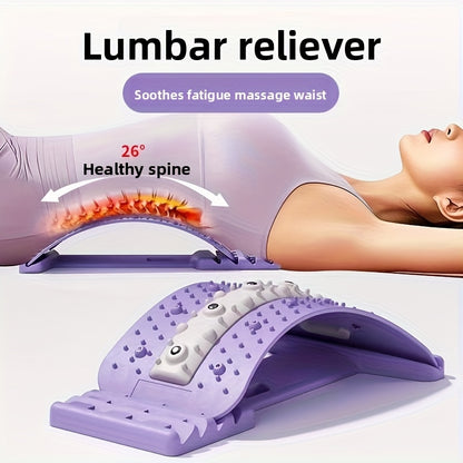 4-Level Adjustable Back Stretcher & Posture Corrector with Magnetic Closure - Ergonomic Lumbar Support for Upper & Lower Back, Office, Car, Home Use - Durable PP Material, Blue, Back Stretcher for Back, Posture Correction, Ca