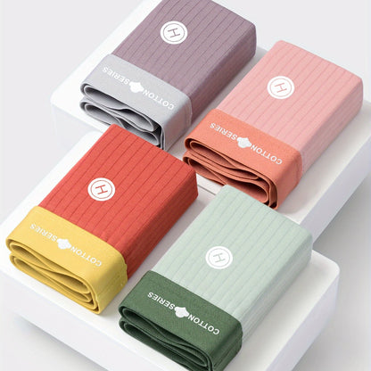 4pcs Men's Underwear, Cotton Breathable Soft Comfy Skin-friendly Stretchy Boxer Briefs Shorts, Perfect For Everyday Wear