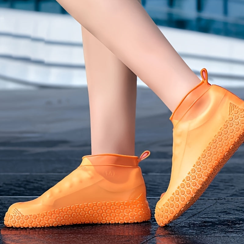 Capas para calçado para senhoras, cavalheiros e estudantes - Capas de silicone reutilizáveis, à prova de pó e antiderrapantes, ideais para a chuva.