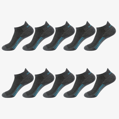 10 Pairs of Unisex No-Show Socks, Combed Cotton Breathable Mesh Casual Athletic Crew, Socks for Work, High Quality Socks for Men, Plus Size Mens Socks, Grippe Socks, Working Socks for Men, Casual Attire, Work Socks, Minimalis