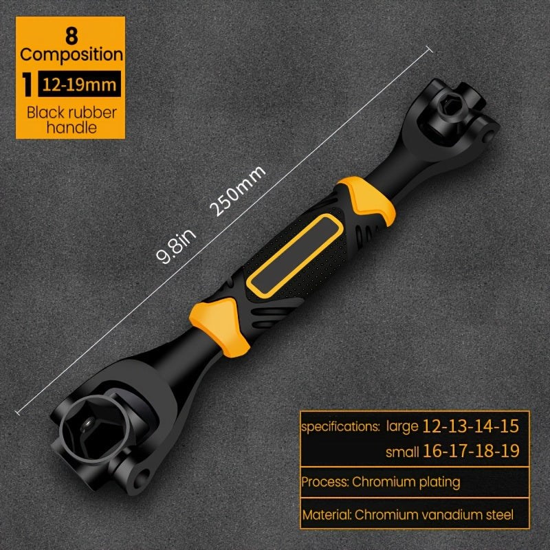 8/52 In 1 Wrench Anti Slip Rubber Handle Chromium Vanadium Steel Durable Multi Functional Manual Tools