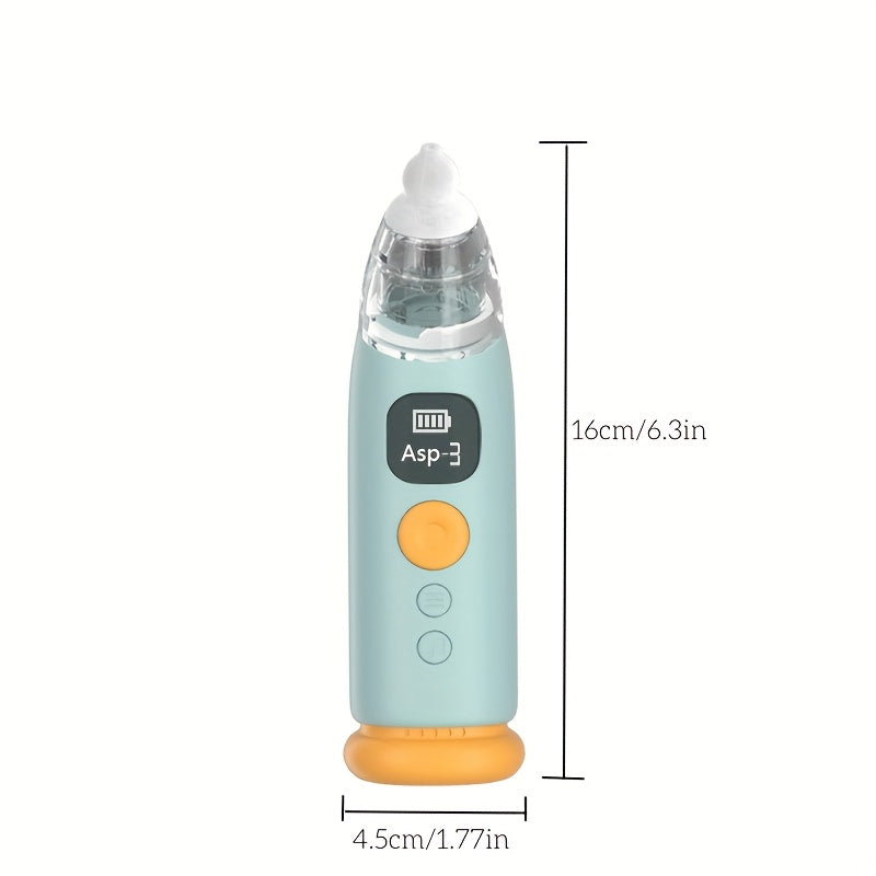 1pc Portable Electric Baby Nasal Cleaner - Soothing Music and Soft Lighting - 3 Adjustable Suction Levels, 3 Soft Silicone Tips, to Clear Nasal Mucus, Suitable for Home Use