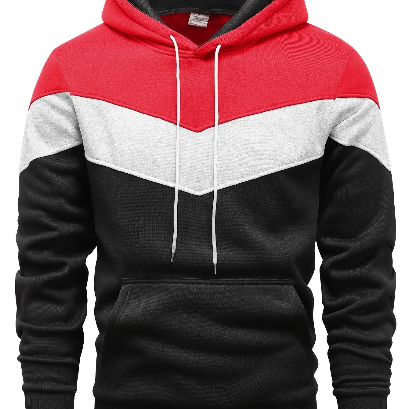 Men's Color Block Hoodie - Casual Graphic Design Pullover With Kangaroo Pocket For Winter And Fall Streetwear - Great Gift
