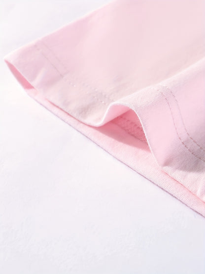 T-shirt infantil de cor sólida, blusa casual de manga curta, t-shirt infantil para o verão.