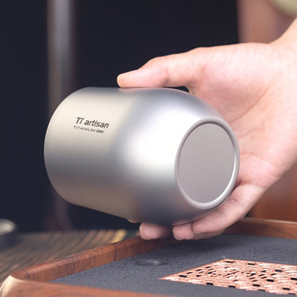 Caneca Tiartisan em titânio para exterior, 255ml/400ml, com parede dupla, ideal para chá e café, perfeita para campismo e piqueniques. Leve e portátil.