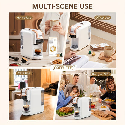 CAFELFFE Multifunctional Capsule Coffee Machine | Italian Espresso Machine | Hot and Cold Use | Quick Heating | Compatible with NES Capsules, DG Capsules, ESEpod | Automatic Coffee Maker for Home and Office | Great Gift for D