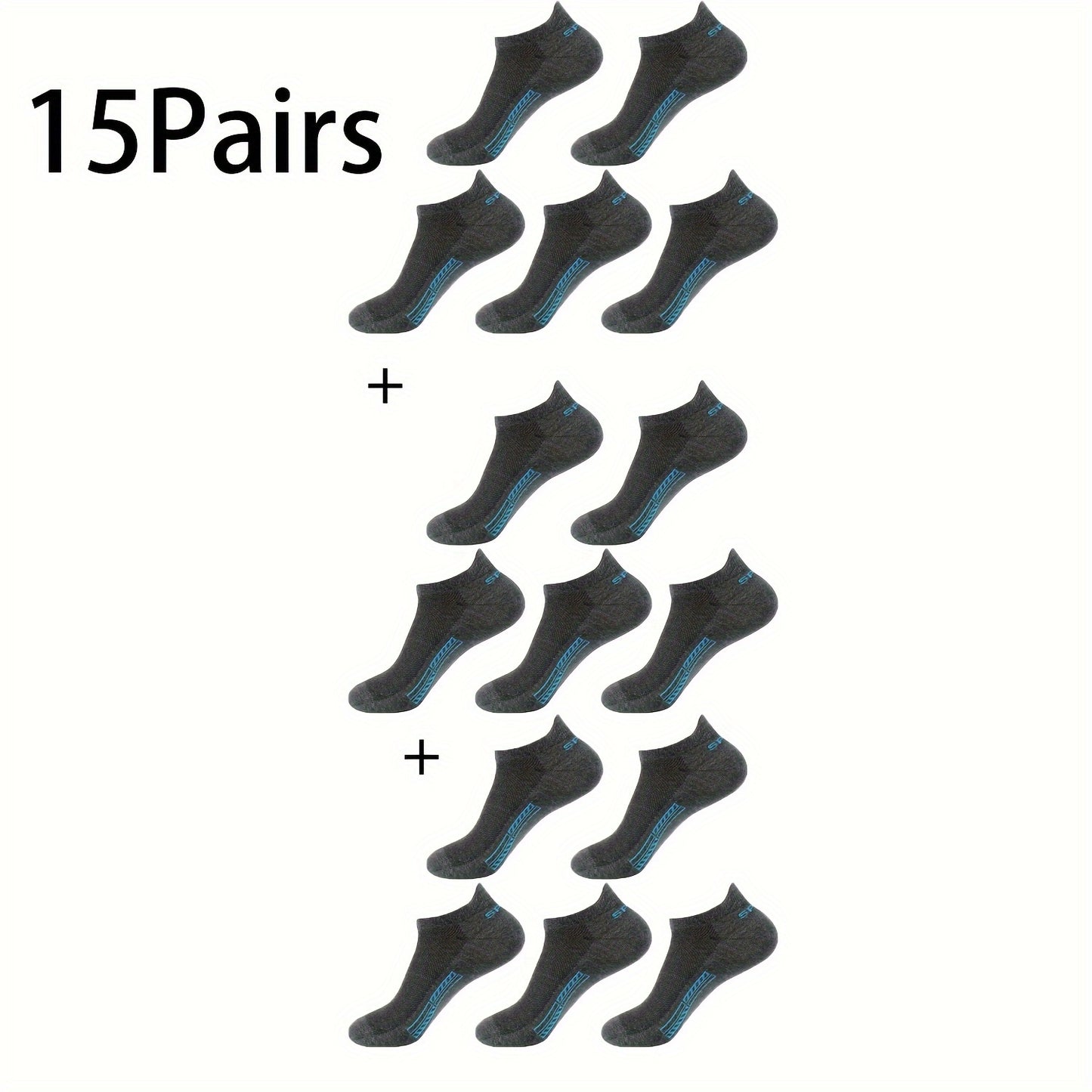 10 Pairs of Unisex No-Show Socks, Combed Cotton Breathable Mesh Casual Athletic Crew, Socks for Work, High Quality Socks for Men, Plus Size Mens Socks, Grippe Socks, Working Socks for Men, Casual Attire, Work Socks, Minimalis