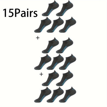 10 Pairs of Unisex No-Show Socks, Combed Cotton Breathable Mesh Casual Athletic Crew, Socks for Work, High Quality Socks for Men, Plus Size Mens Socks, Grippe Socks, Working Socks for Men, Casual Attire, Work Socks, Minimalis