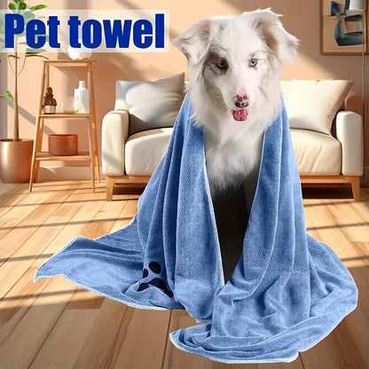 1pc Super Absorbent Dog Bath Towel With Adorable Embroidery - Gentle & Stylish Cleaning Solution For Your Furry Friend