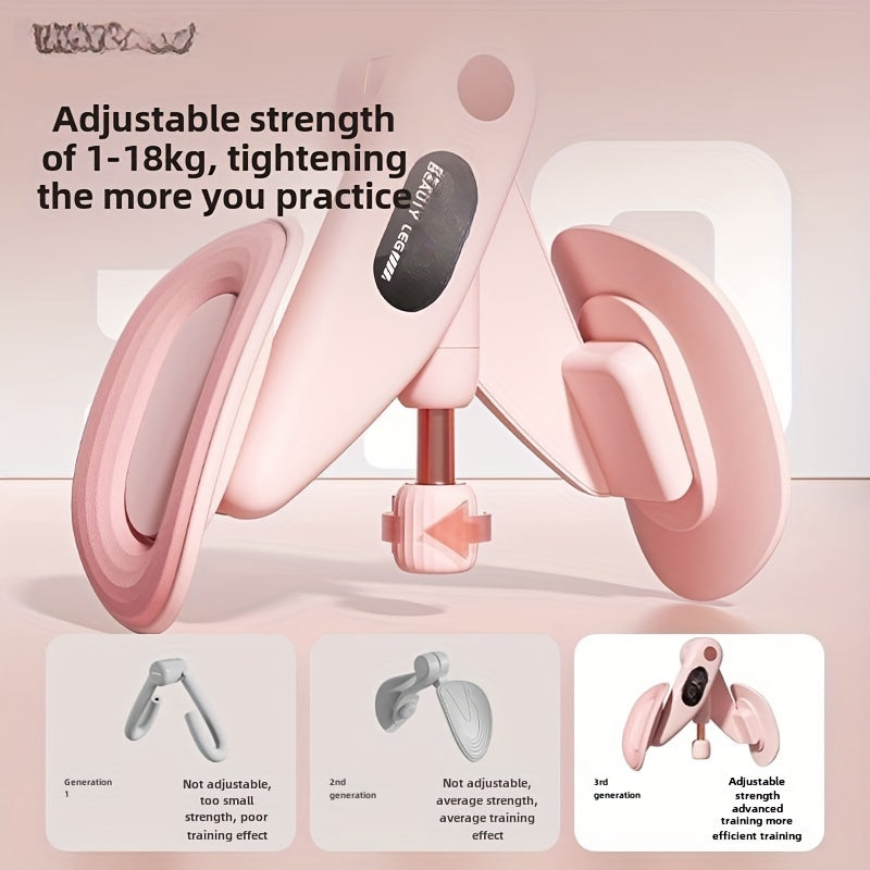 Pelvic Floor & Leg Trainer - Home Fitness Equipment for Slimming, Recovery & Muscle Toning - Countless Workouts, Durable ABS Material, White/Pink