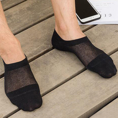 3pairs Men's Solid Pointelle Socks