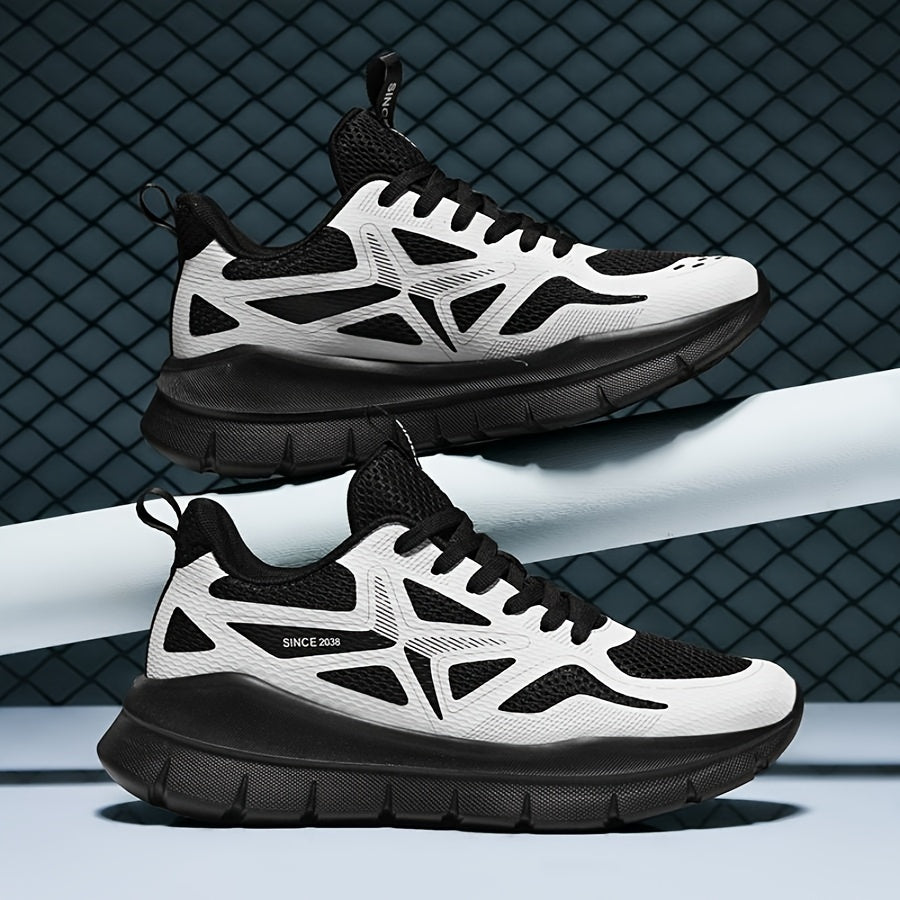 Ténis desportivos unissexo para corrida de rua, ténis casuais, respiráveis ​​e leves de cano baixo com sola grossa para todas as estações, calçado desportivo confortável e durável para caminhadas e atividades ao ar livre - fecho com atacadores.