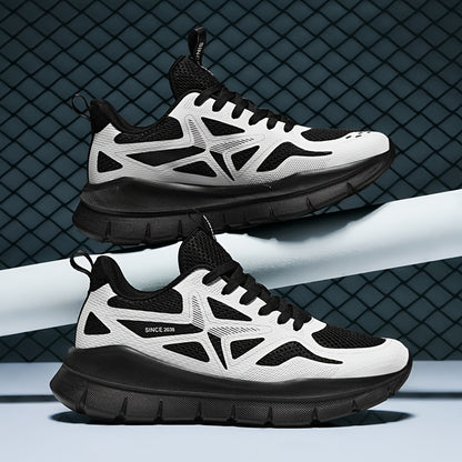 Ténis desportivos unissexo para corrida de rua, ténis casuais, respiráveis ​​e leves de cano baixo com sola grossa para todas as estações, calçado desportivo confortável e durável para caminhadas e atividades ao ar livre - fecho com atacadores.