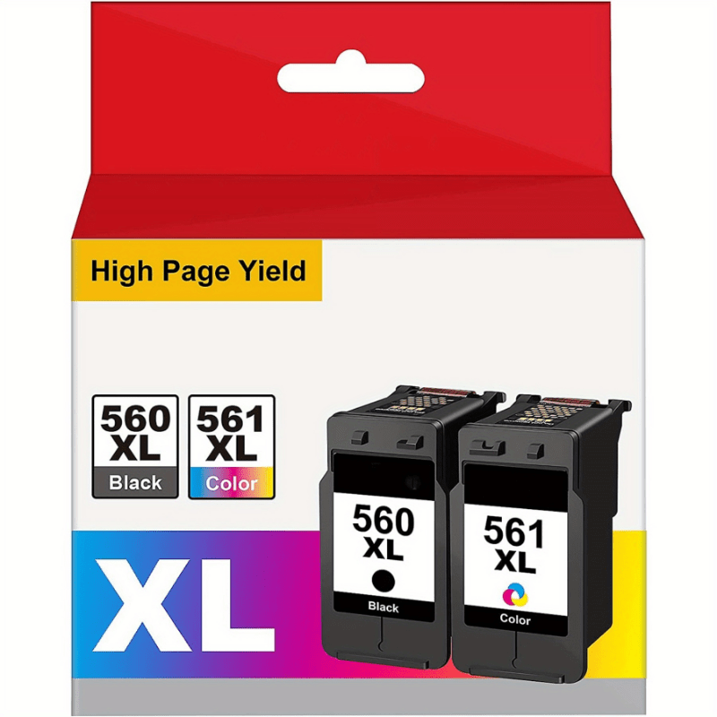 560 561 XL Cartridges Multipack for Canon 560XL 561XL PG-560XL CL-561XL PG560XL CL561XL Printer Cartridges for Pixma TS5350 TS5351 TS7450 TS7451 TS5352 TS5353