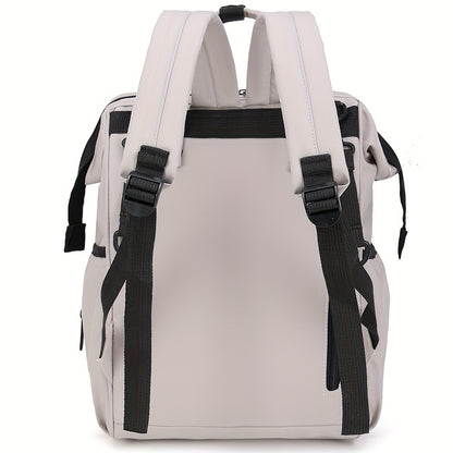 Multi-layer Space Large-capacity Solid Color Fashion Simple Mommy Bag Portable Multi-functional Backpack, Halloween Thanksgiving Day Christmas Gift