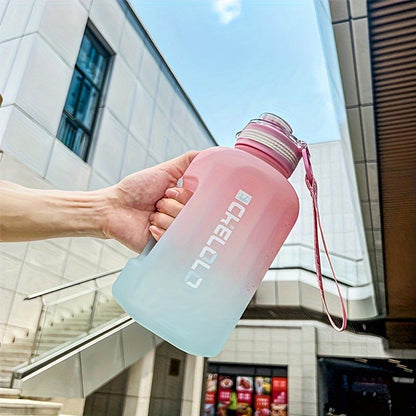 1pc, Water Bottle, Sports Water Bottle With Handle, Plastic Water Bottle, Gradient Color Large Capacity Water Bottle, Frosted Fashion Water Bottle, Outdoor Sports Bottles, 2200ml/77.93oz