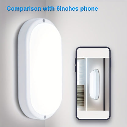 2-Pack LED Moisture-Proof Ceiling Lights, 12W/18W, 1080/1710 Lumens, 4000K, Semi-Flush Mount, Plastic, Powder Coated Finish, Hard-Wired, 220-240V, for Basement, Hallway, Balcony, Staircase - Modern Style, No Accessories Included