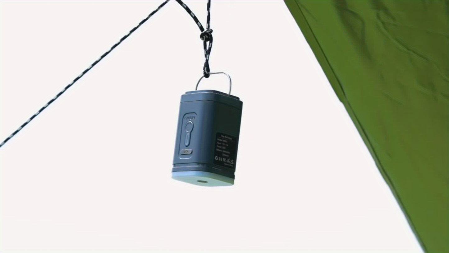 2-in-1 Portable Cordless Electric Air Pump with Built-in LED Light - Rechargeable Lithium Battery Outdoor Camping Gear for Inflatables, Tents, and Emergency Lighting