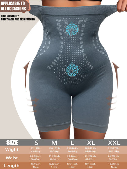 1pc Women's High-Waist Shapewear Waist Trainer Panty - Posture-Correcting Tummy Control Leg Opening, Butt Lift & Abdomen - Multi-Size Options (S-XXL) - Non- Body Shaping Underwear with High & Smooth Texture - Felt Belly Contr