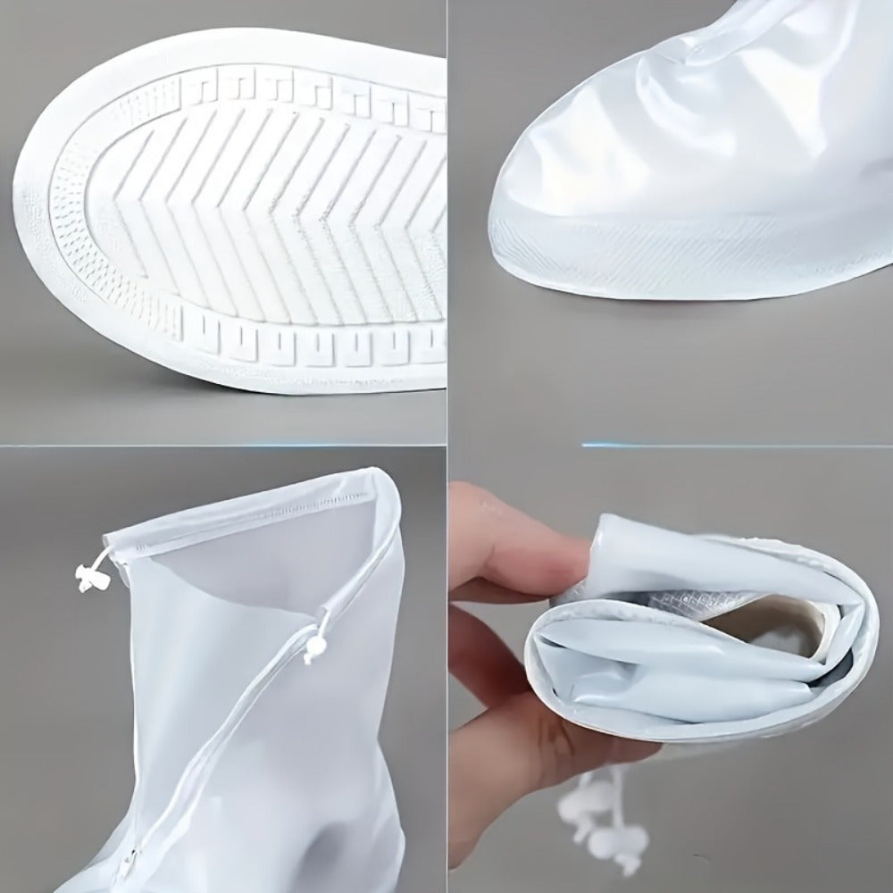 2pcs, Waterproof Shoe Cover, 1 Pair, Silicone Rain Boot Protector for Men and Women, Durable Non-Slip Plastic Shoe Cover Protector with Waterproof Layer - Ideal Gift Choice!