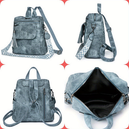 Retro Women's shoulder bag and backpack with detachable straps suitable for daily work and storage