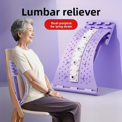 4-Level Adjustable Back Stretcher & Posture Corrector with Magnetic Closure - Ergonomic Lumbar Support for Upper & Lower Back, Office, Car, Home Use - Durable PP Material, Blue, Back Stretcher for Back, Posture Correction, Ca