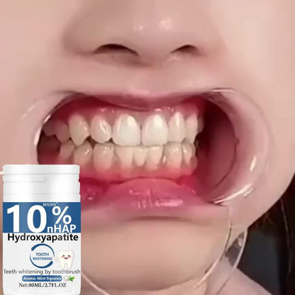 10% Hydroxyapatite Whitening Tooth Powder - Deep Cleansing & Fresh Breath, Strengthens Dental Care, Ideal for Daily Use & Travel, Oral Health & Hygiene Gift for Women & Men, Tooth Cleaning Essentials, Sleek Packaging, Oral Ca