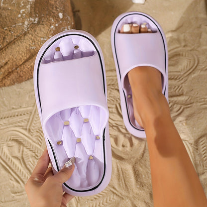 Women'S Comfortable EVA Slides - Non-Slip, Cushioned Thick Sole, Round Toe, Ribbed Texture - Ideal for Indoor/Outdoor Use, Beach & Home Relaxation, All-Season Slippers, Indoor Slippers|Elegant Slippers|EVA Material Slides