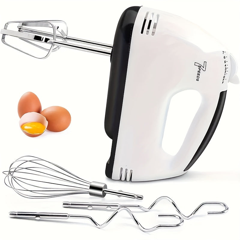 1pc Electric Hand Mixer - 7-Speed Control Egg Beater Whisk with 4 Stirring Bars, 260W, Safe & Durable for Baking - Ideal for Whisking Bread, Cake, Baking Essentials, Durable Kitchenware