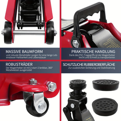 2.5 Ton Hydraulic Floor Jack with Telescopic Handle - Durable Iron Construction, Adjustable Height, Portable for Cars, Trucks, Buses - Ideal for Garage Use, Tire Repair &amp; Emergency Situations, Portable Hydraulic Jack