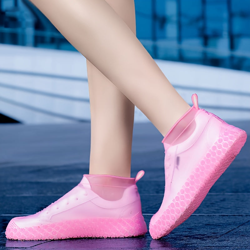 Capas para calçado para senhoras, cavalheiros e estudantes - Capas de silicone reutilizáveis, à prova de pó e antiderrapantes, ideais para a chuva.