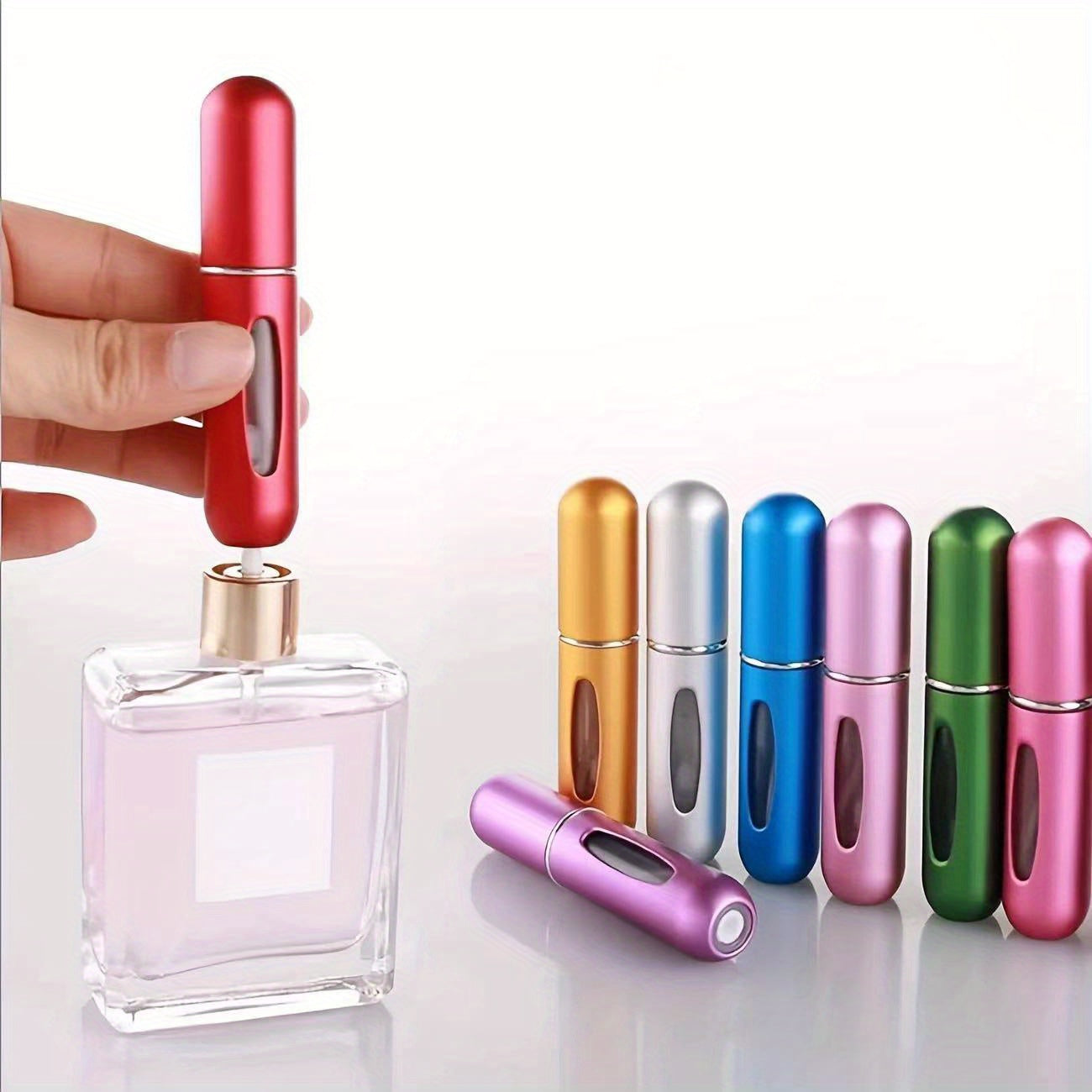 For Mini Portable Refillable Perfume Atomizer - Aluminum Mist Spray Bottle for Travel, Multi-Color Options, Fragrance-Free (Bubble-Free), Refillable Perfume Bottle|Compact Design|Aluminum Atomizer, Perfume Bottl