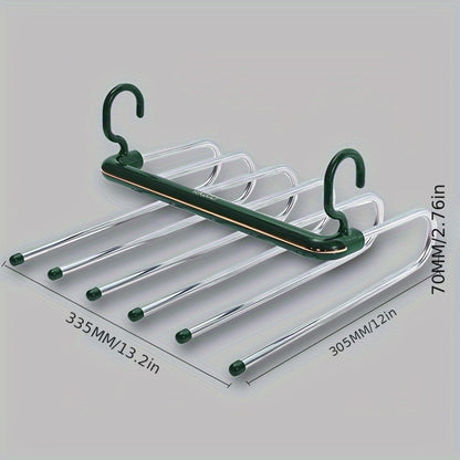 1pc Multi-layer Pants Hanger, Stainless Steel Rack, Save Space Storage And Organization For Wardrobe, Closet, Bedroom, Suitable For Pants, Jeans, Scarves