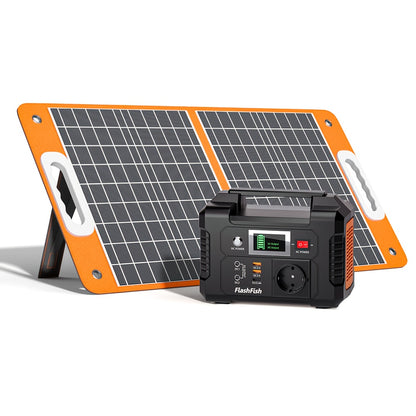 200W Portable Power Station, 60W Foldable Solar Panel, 151Wh Digital Display Solar Generator, with BMS Smart Battery | High-Density Lithium Battery | Sine AC Power, Home Backup | Outdoor Travel Essential Set, Portable Generator