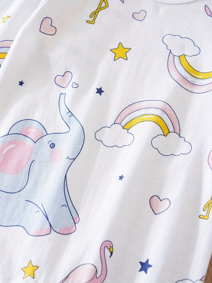 Macacão de manga comprida com gola redonda para bebé com estampado fofo de coala de desenho animado