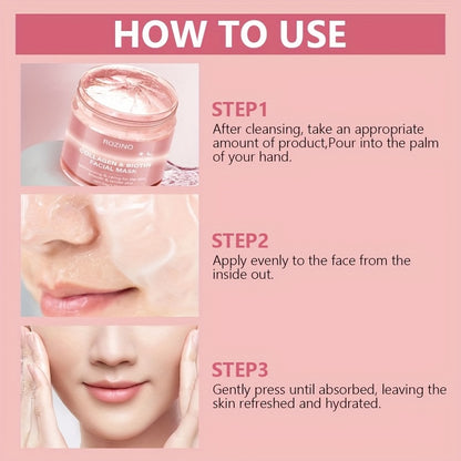 Collagen biotin day and night facial mask contains rich collagen essence, protects Light Beige, moisturizes and smoothes, injects source moisture, vitality and radiance into Light Beige