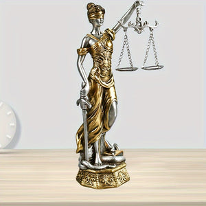 Estátua Elegante da Deusa da Justiça em Resina