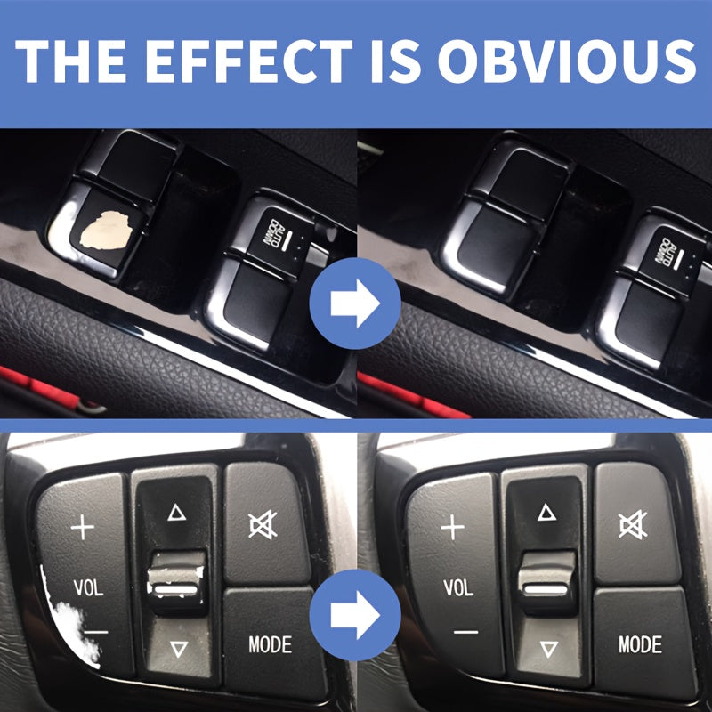 Car Button Paint Repair Pen - Black Plastic Touch-Up Marker for Interior, Steering Wheel, Dashboard Scratches & Restoration, Scratch Remover Car Pen, Car Scratch Repair Pen, Car Scratch Remover Pen, Plastic Surface Repair, To