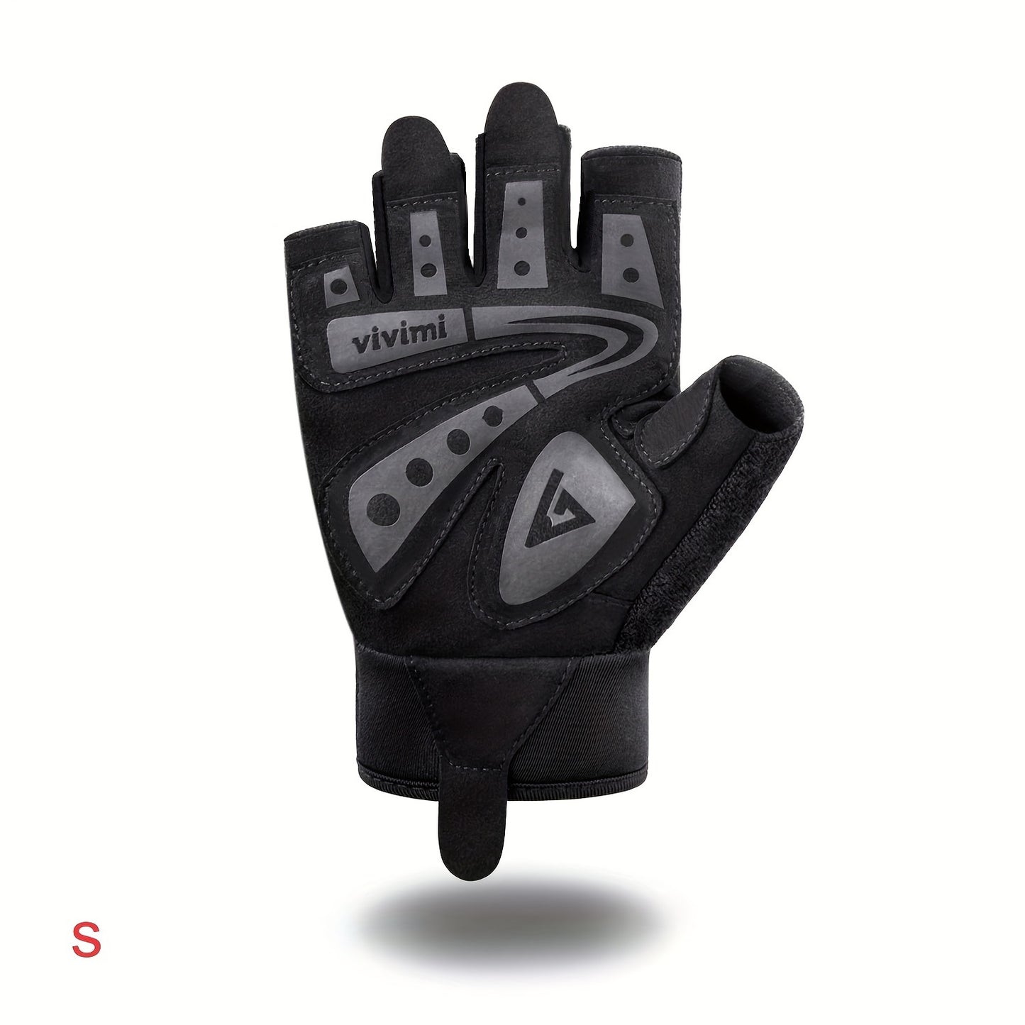 1 Pair of Versatile Fitness Gloves - Black, Polyester Blend, Knit Fabric, Adjustable Buckle Closure, Extra Grip for Weightlifting, Training, Suspension, Pull-ups - Perfect for Indoor & Outdoor Gym Workouts, Gym Gloves|Adjusta