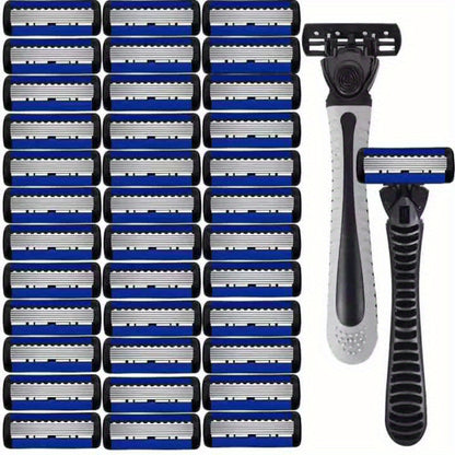 Men's Manual Razor, 6-layer Blades Razor, Non Slip Handle, Classic Men's Shaving Tools For Daily Use