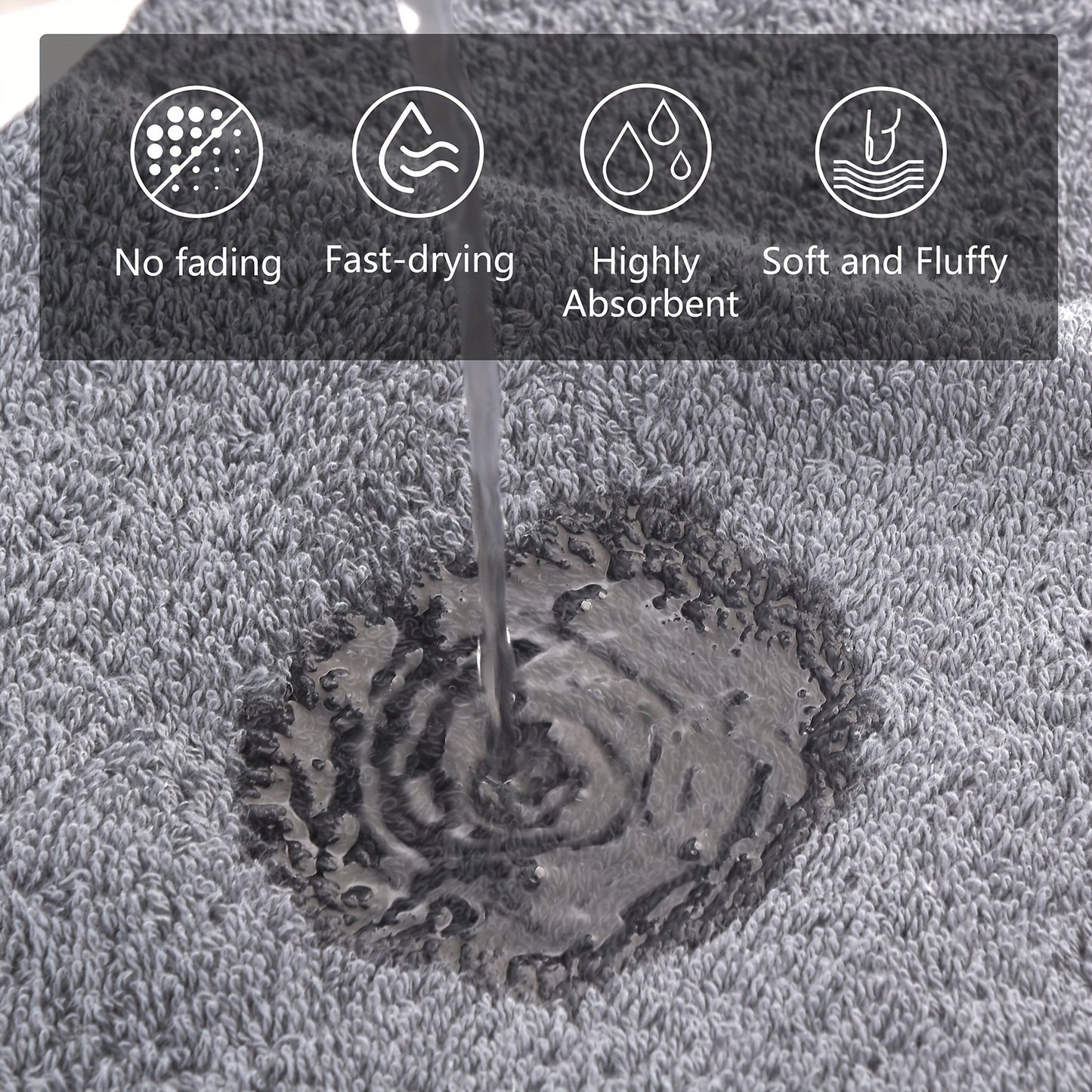 DIJOA 6-Pack Pure Cotton Towel Set, Face Wash Towels Hand Towels Bathroom Towels Lightweight Quick-Dry 40cm X 80cm 400GSM, Holiday Gift Sports Outdoor Beauty Towels Japanese Korean European Style