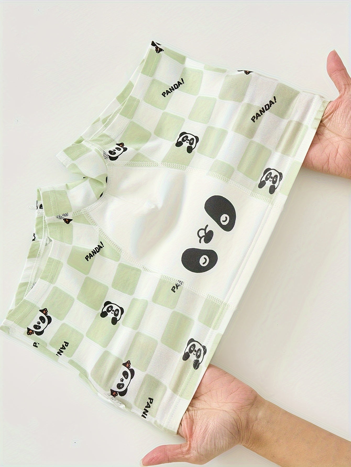 4pcs Boys Cotton Underwear Soft Breathable Cartoon Panda Pattern Comfy Boxers Briefs