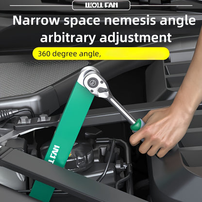 WOLLFAN Multi-Functional Extension Wrench, 39cm/15.35inch, Ratchet Conversion, Narrow Extension, Quick Release Socket, Universal Tool for Car Maintenance, Durable Material