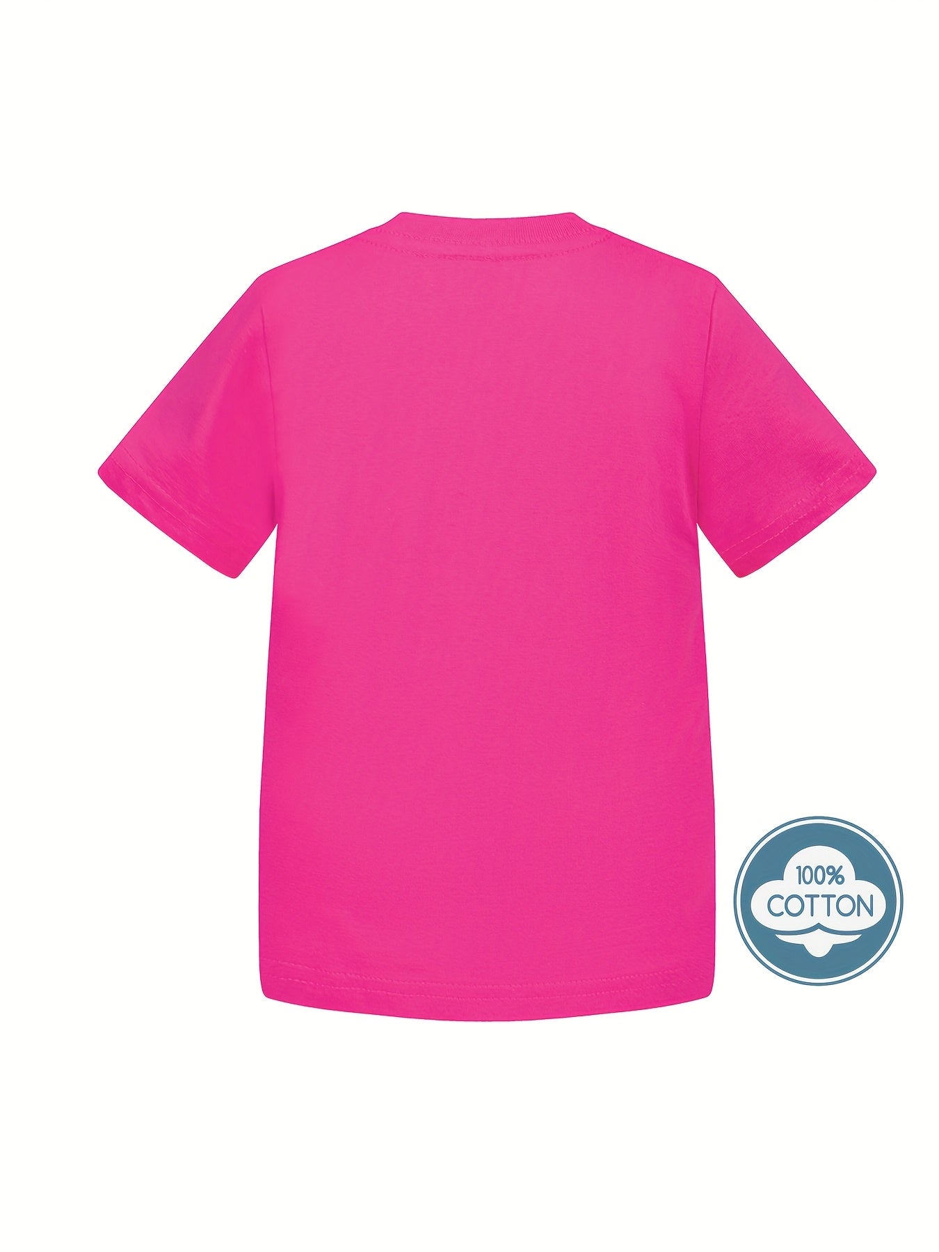 T-shirt infantil de cor sólida, blusa casual de manga curta, t-shirt infantil para o verão.
